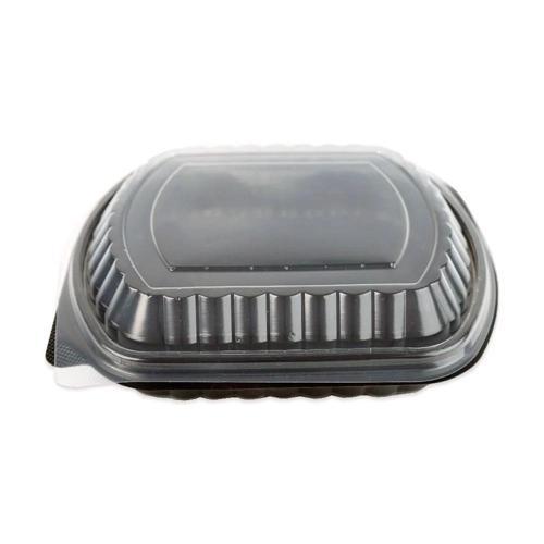 Şeffaf Kapaklı Sıcak Soğuk Isıya Dayanıklı Yemek Salata Kabı Kutusu - Kare - 21x25 Cm. - 10 Adet