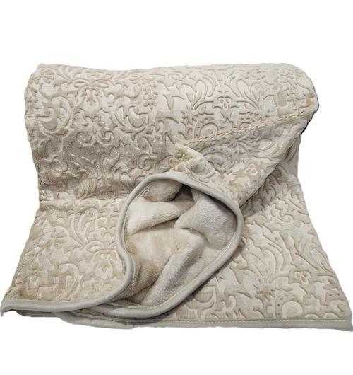 ELEGANT EMBOSS ÇİFT KİŞİLİK İSPANYOL BATTANİYE BEJ