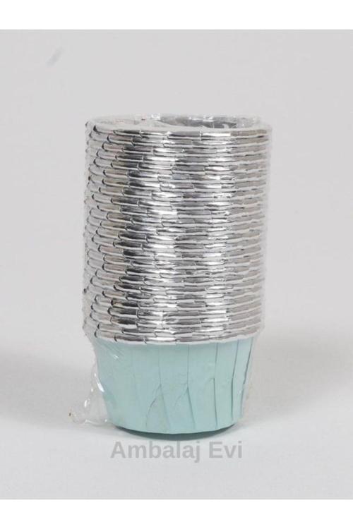 Mint Yeşili Gümüş Rengi Muffin Cupcake Kalıbı Kek Kapsülü Bride To Be Parti 25 Adet