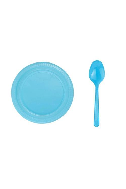 Plastik Tabak Plastik Kaşık Seti Parti Seti 50 Parça Sofra Seti Parti Seti