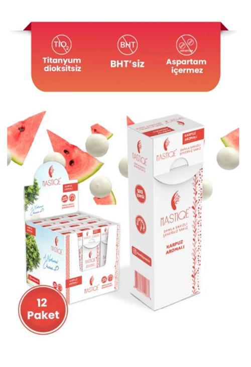 Doğal Karpuz Aromalı Damla Sakızlı Şekersiz Sakız 20 Gr x 12 Adet