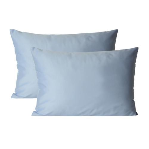 2 Li Mavi % 100 Pamuk Saten Yastık Kılıfı 50 x 70