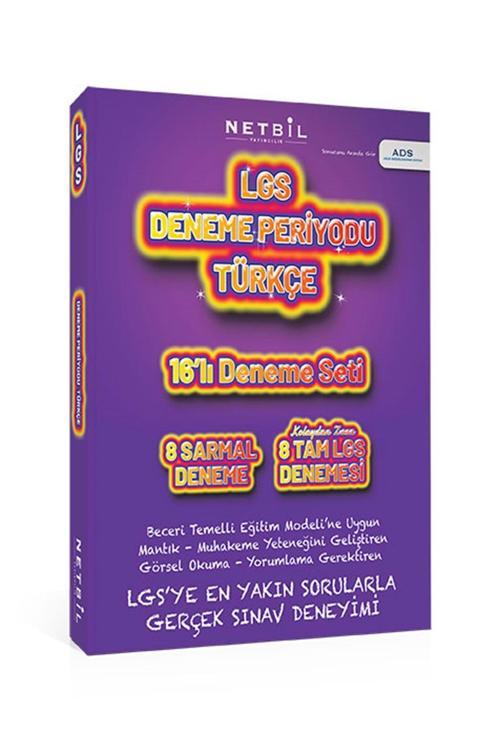 Netbil Lgs Deneme Periyodu Türkçe 16 Lı (8 Sarmal Deneme+8 Tam Lgs Denemesi)