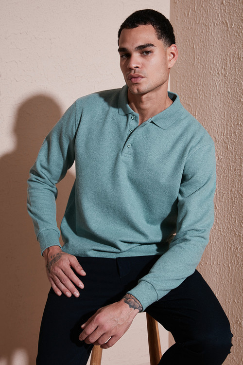 Pamuk Karışımlı Regular Fit Erkek Polo Yaka Kazak 456223 ÇAĞLA