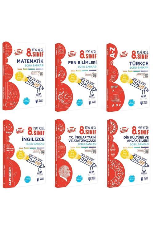 8. Sınıf Teaskop Yeni Nesil Soru Bankası Seti 6 Kitap