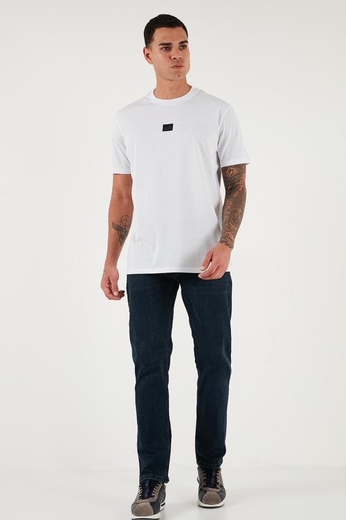 Streç Pamuklu Comfort Fit Yüksek Bel Boru Paça Jeans Erkek Kot Pantolon 4412C27TEXAS LACİVERT