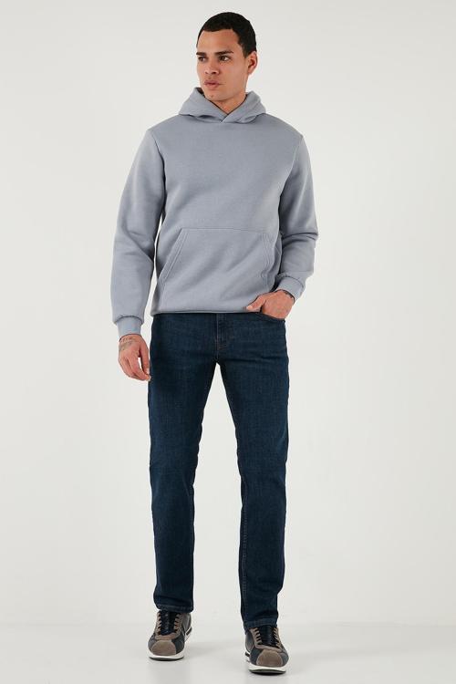 Streç Pamuklu Comfort Fit Yüksek Bel Boru Paça Jeans Erkek Kot Pantolon 4413C41TEXAS LACİVERT