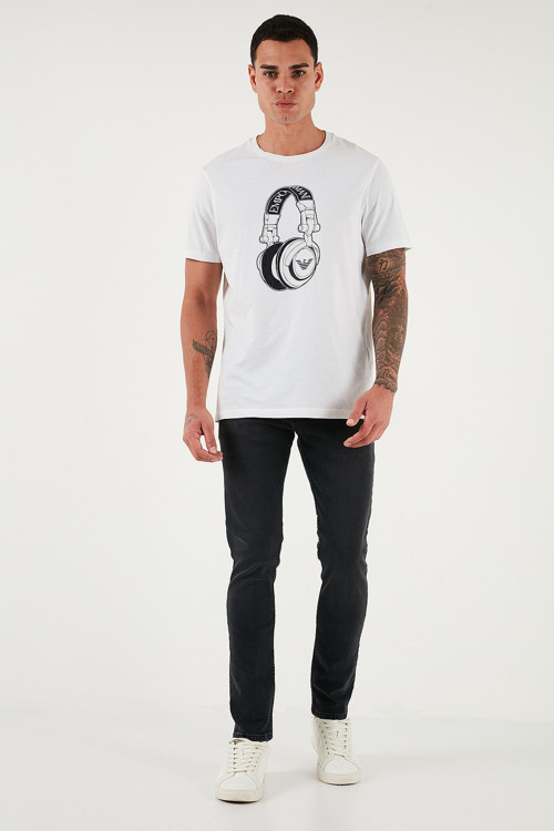 Streç Pamuklu Slim Fit Yüksek Bel Dar Paça Jeans Erkek Kot Pantolon 3300C03TOKYO Füme Siyah
