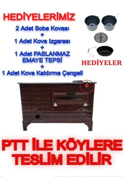 Kovalı Kuzine Odun Kömür Sobası - Uyuyan Soba Fırınlı Maşinga Soba Döküm Soba