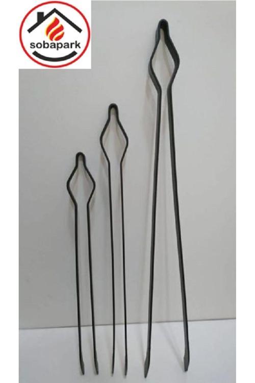 Demir Maşa Seti Ateş Maşası Köz Maşası Odun Kömür Kestane Mangal Maşası 3'Lü Maşa Seti 40-50-60 Cm