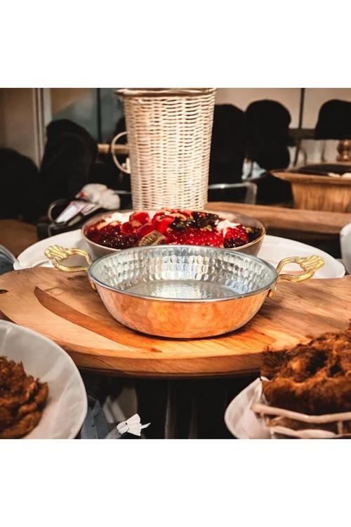 Yumurta Menemen Bakır Tava Çekiç Dövme 18 Cm