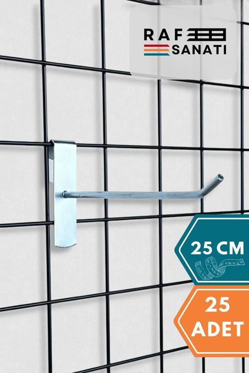 25 Adet Tel Pano Kancası 25 cm - Askı Kanca Raf Askısı Raf Aksesuar Tel Askı Çorap Kancası