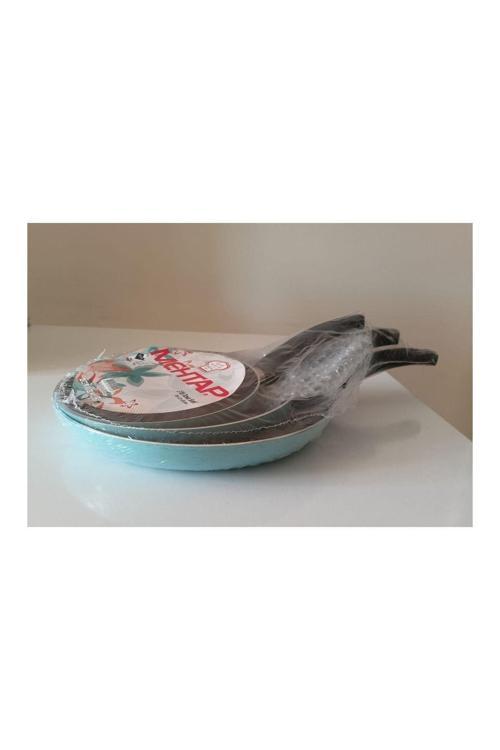 3'Lü Tava Seti 18 + 22 + 26 Cm Turkuaz