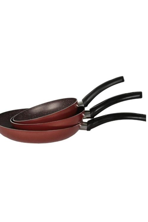 3'Lü Tava Seti Simli Kırmızı