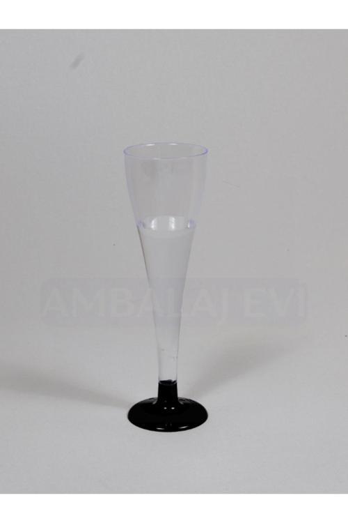 Bardağı 6 Adet Siyah Mika Şampanya Kadehi Yılbaşı Sofra Ürünleri Bride To Be Kadeh