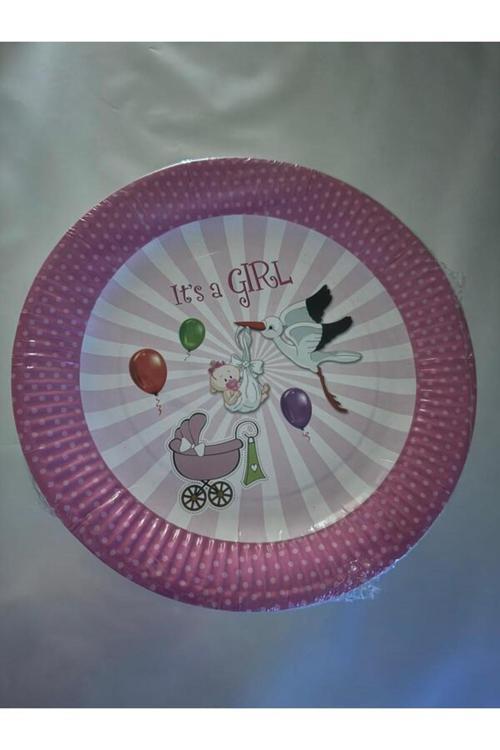 Its A Girl Karton Tabak Cinsiyet Partisi Tabak 10 Adet