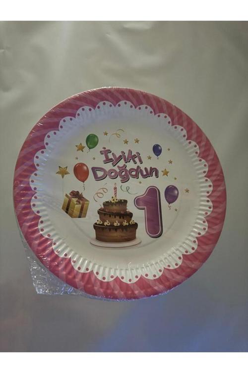 İyiki Doğdun 1 Yazılı Karton Tabak 1 Yaş Tabağı 10 Adet