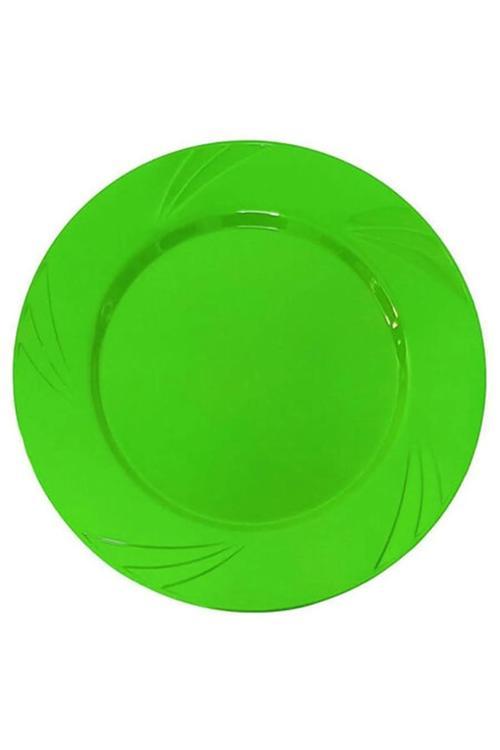 Kristal Yuvarlak Mika Tabak 6 Lı 23 Cm Mika Tabak Yeşil