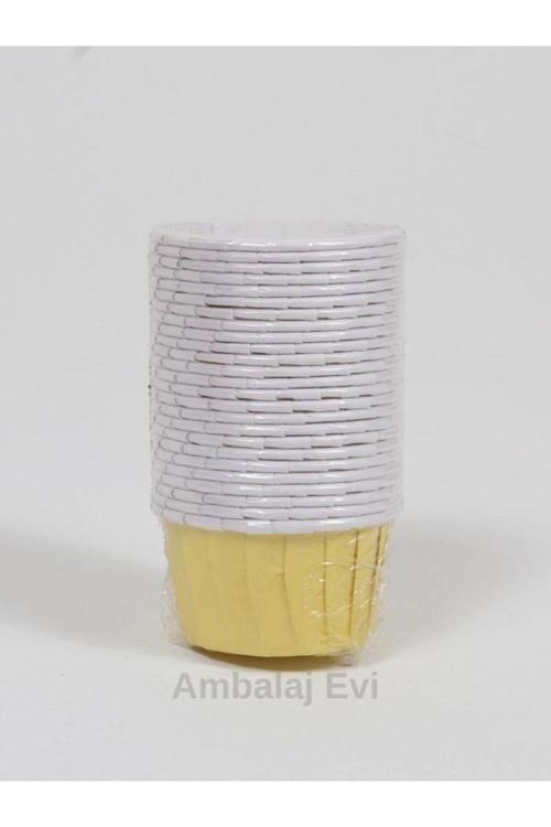 Sarı Iç Yüzeyi Beyaz Renk Muffin Cupcake Kalıbı Kek Kapsülü Bride To Be Parti Muffin Kabı 25 Adet