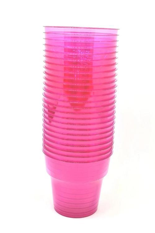 Mika Plastik Bardak 25 Li Kristal Mika Bardak Pembe