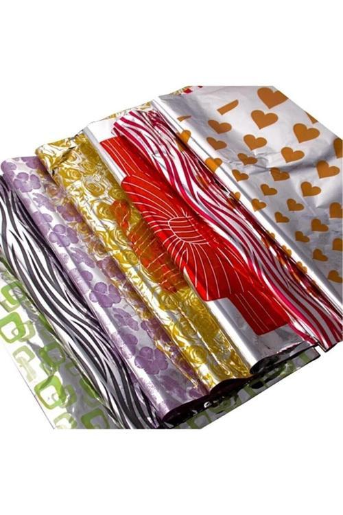 Metalize Hediye Poşet Paketi 35X45 Kendinde Bantlı Renkli Hediye Paketi 100 Lü