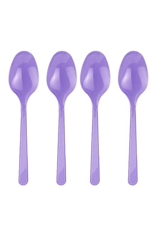 Plastik Kaşık Lila 25 Kişilik Doğum Günü Parti Kaşık 25 Adet