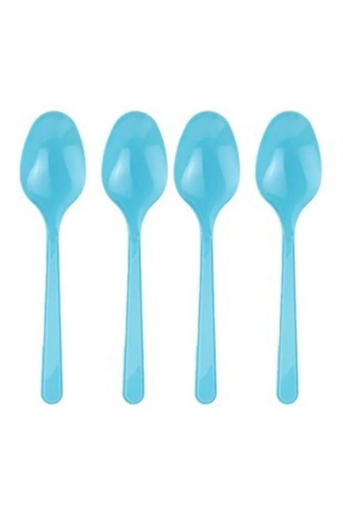 Plastik Kaşık Mavi 25 Kişilik Doğum Günü Parti Kaşık 25 Adet