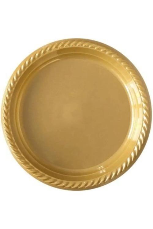 Plastik Tabak 25 Kişilik Doğum Günü Parti Tabak Gold