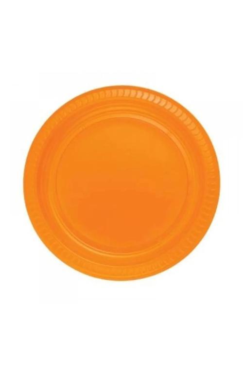 Plastik Tabak 25 Kişilik Doğum Günü Parti Tabak Turuncu