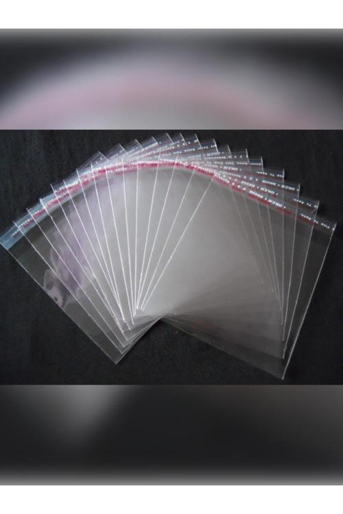 14X35 Cm Şeffaf Yapışkanlı Poşet Opp Kendinden Yapışkanlı Jelatin Parlak Poşet 500 Adet