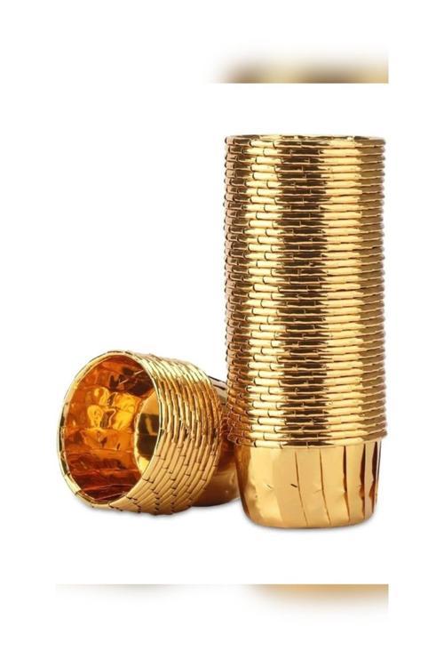 Gold Muffin Kabı Metalik Cupcake Muffin Cupcake Kağıdı 25 Adet Muffin Ve Sufle Pişirme Kapsülü