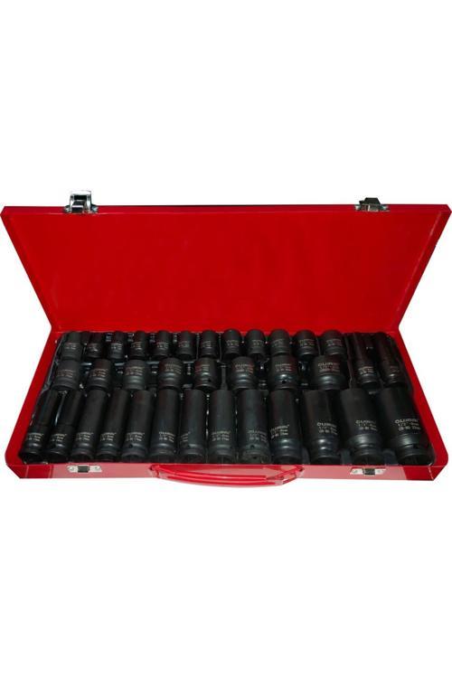 1/2 Uzun Kısa Havalı Lokma Seti 35 Parça Metal Kutulu
