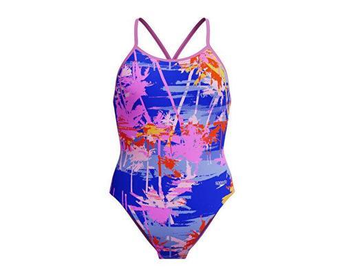 SPEEDO ALOV DIGI VBK 1PC JF BLUE/PINK Kız Çocuk Mayosu 8-1284618199 Mavi