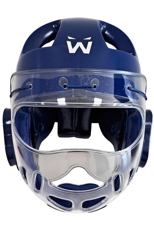 Taekwondo Camlı Mantar Kask (Mavi)