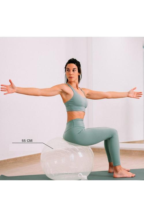 Şeffaf Pilates Topu 55Cm + Pompa