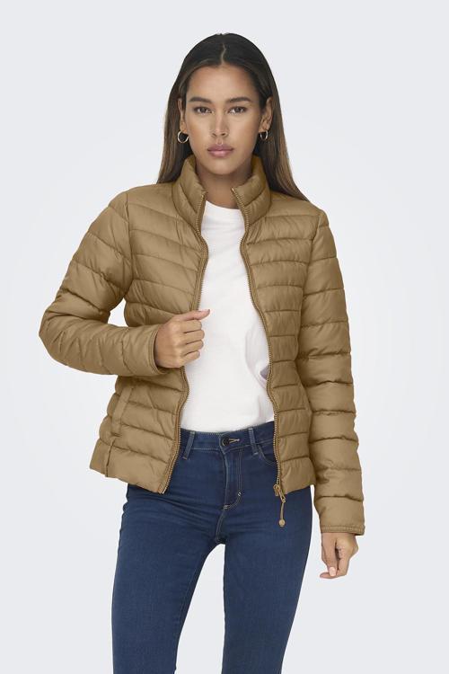 Onlnewtahoe Dik Yaka Regular Fit Kapitone Şişme Bayan Mont 15304783 CAMEL