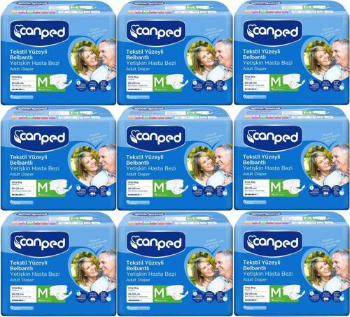 Hasta Bezi Yetişkin Bel Bantlı Tekstil Yüzey M - Orta - Medium 162 (9PK*18)