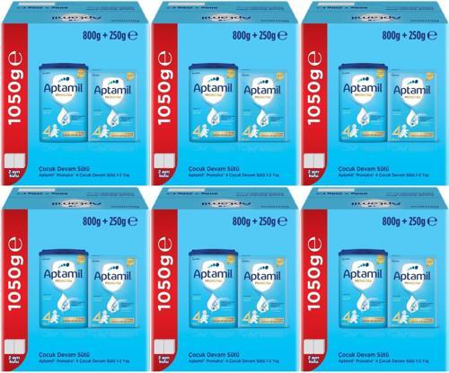 Nutrıcıa Aptamil Pronutra 800GR+250GR Toplam: 1050GR Devam Sütü No:4 (1 Yaş ve Üzeri) (6 Lı Set)