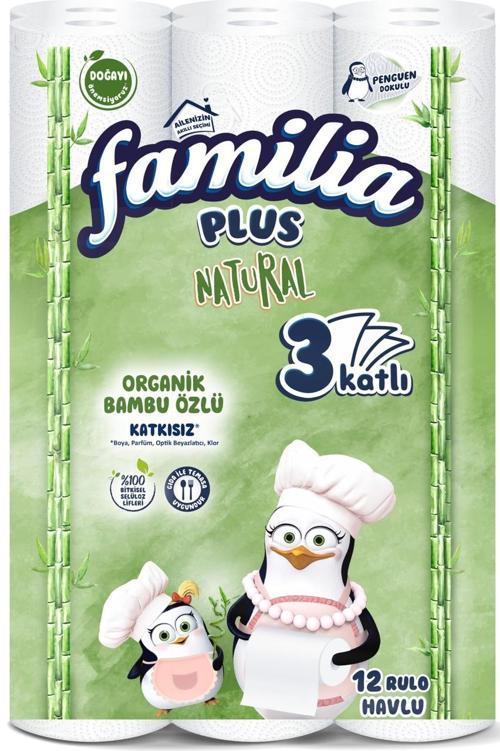 Kağıt Havlu Natural 12 Li Pk (3 Katlı) Organik Bambu özlü