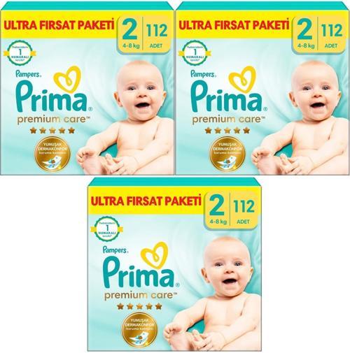 Premium Care Bebek Bezi Beden:2 (4-8KG) Mini 336 Adet Aylık Ultra Fırsat Pk