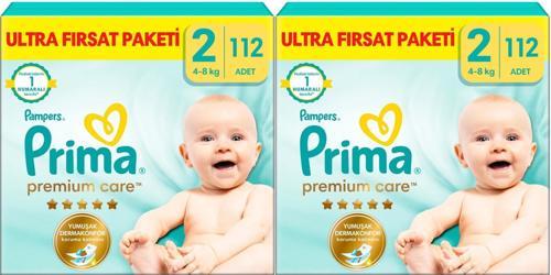 Premium Care Bebek Bezi Beden:2 (4-8KG) Mini 224 Adet Ekonomik Ultra Fırsat Pk