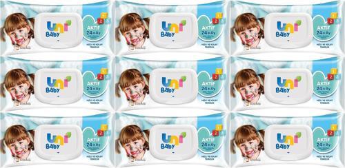 Islak Havlu Mendil 72 Yaprak Aktif (9 Lu Set) 648 Yaprak Plastik Kapaklı