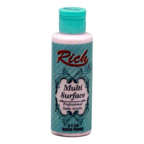 Multi Surface Her Yüzey İçin Akrilik Boya 120 cc. 2138 BEBEK PEMBE