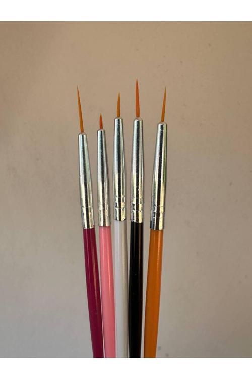 Nail Art-Jel-Çizim-Resim Kalıcı Oje Tırnak Fırçası (5'Li)