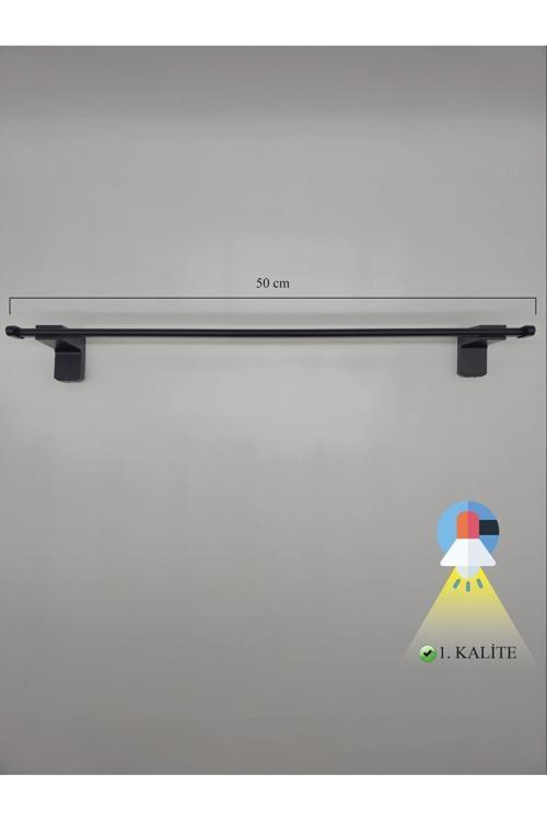 Paslanmaz Uzun Havluluk Mat Siyah 50 Cm