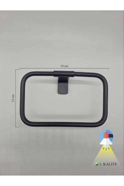 Paslanmaz Kare Halka Havluluk Mat Siyah