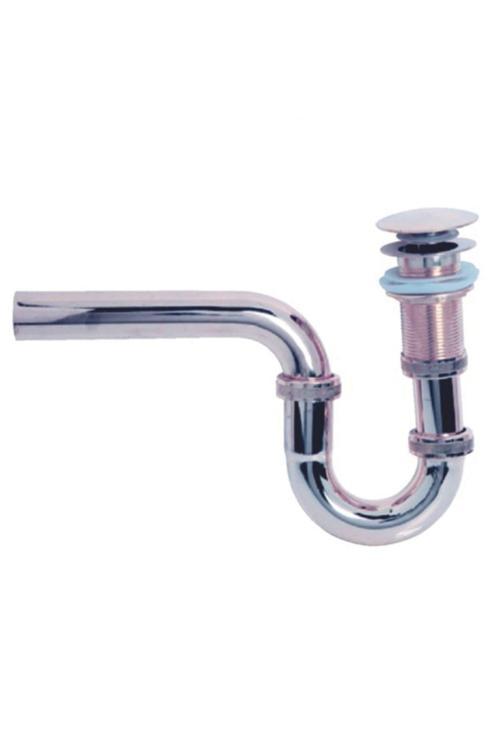 Krom Pop-Up Basmalı Lavabo Sifonu Pirinç