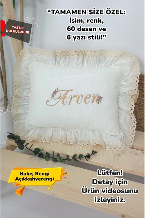 Müslin Yeni Doğan 4Katlı Organik %100Pamuk Kişiye Özgü Nakışlı Hastane Çıkış Seti-Papatya