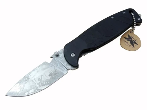 HST-1238 Desenli Outdoor Çakı 23,5 cm - Açacaklı, Cam Kırma Perçinli, Kılıflı