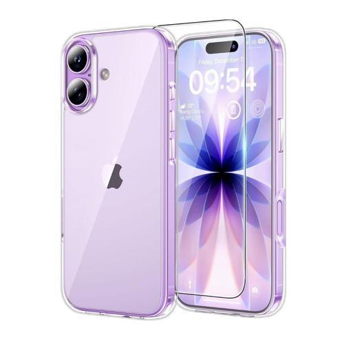 iPhone 17 Kılıf Şeffaf Silikon / Cam Ekran Koruyucu Seti